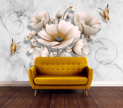 Wallpaper Murals Peel and Stick Removable Colorful 3D Fractal Floral Design High Quality