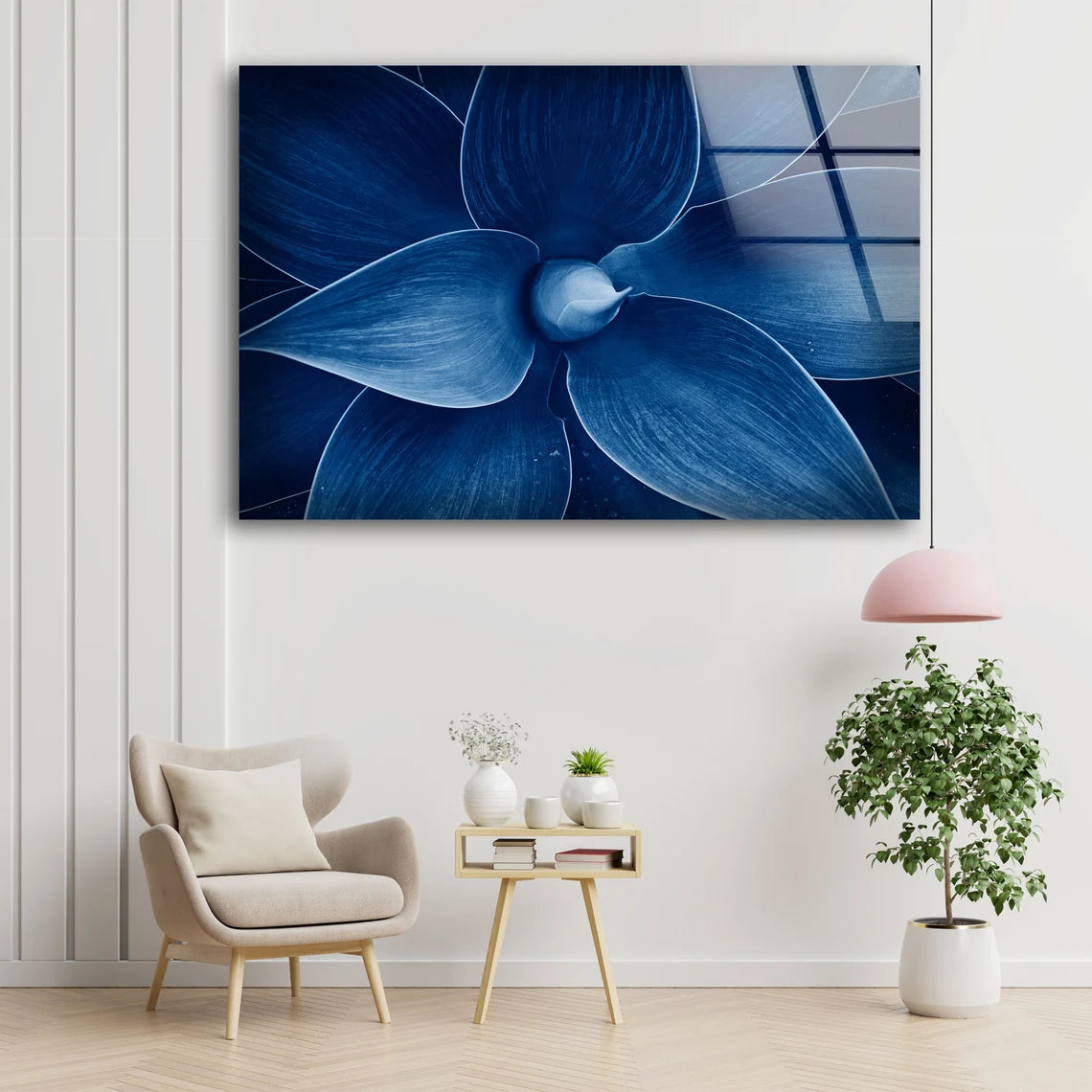 Blue Flower Closeup Photograph Acrylic Glass Print Tempered Glass Wall Art 100% Made in Australia Ready to Hang