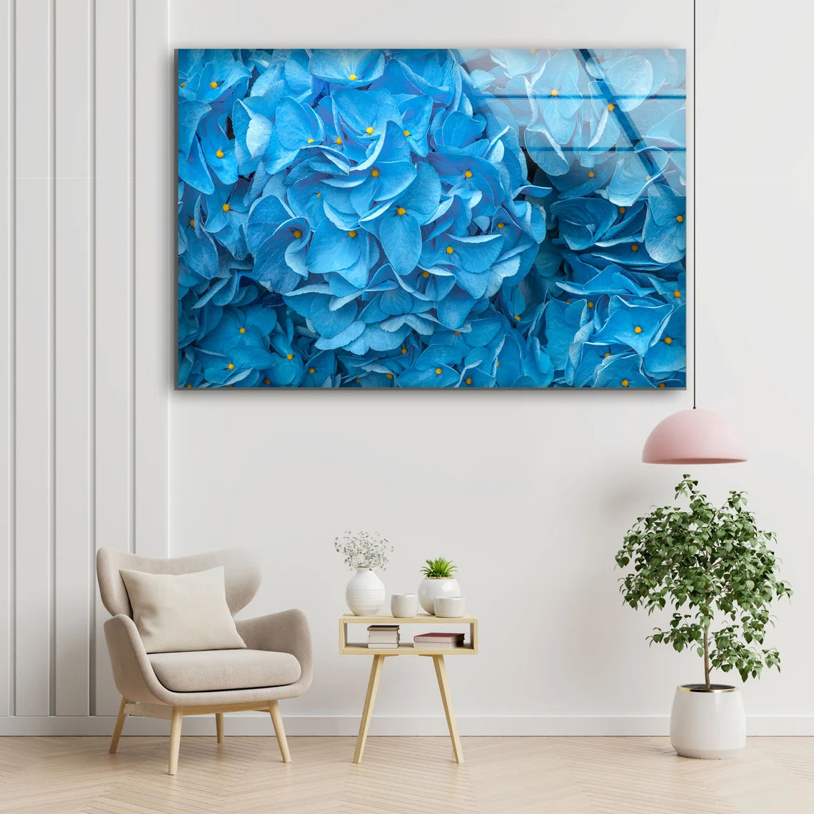 Blue Flowers Photograph Acrylic Glass Print Tempered Glass Wall Art 100% Made in Australia Ready to Hang