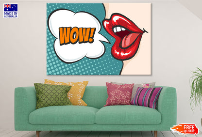 Wow Quote & Girl Mouth Illustration Print 100% Australian Made