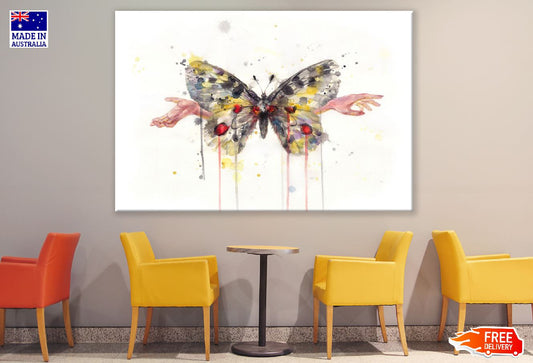 Hands and Wings of a Butterfly Abstract Watercolor Painting Print 100% Australian Made