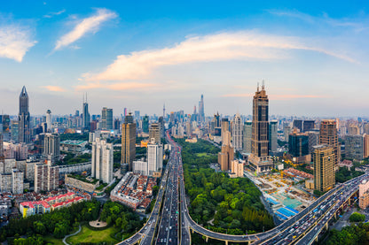 Shanghai Skyline View Photograph in China Print 100% Australian Made