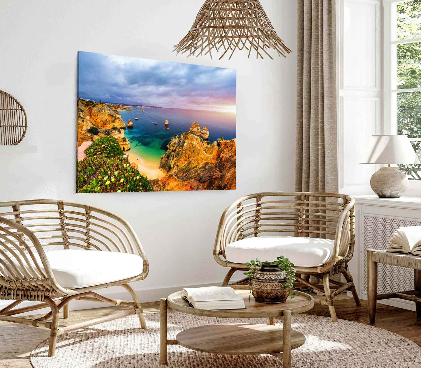 Bella Home Camilo Beach Mountain Aerial View Print Canvas Ready to hang