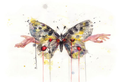 Hands and Wings of a Butterfly Abstract Watercolor Painting Print 100% Australian Made