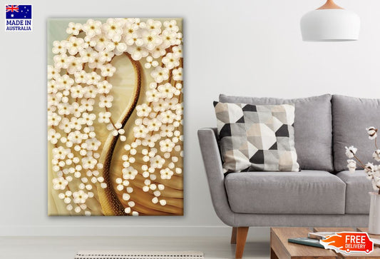 Gold Floral Tree 3D Design Print 100% Australian Made