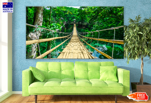 Stunning View of a Wooden Pier & The Forest Print 100% Australian Made