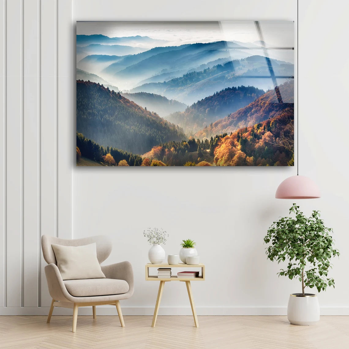 Misty Mountain Scenery Photograph Acrylic Glass Print Tempered Glass Wall Art 100% Made in Australia Ready to Hang