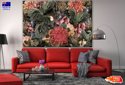 Flowers & Leaves Painting Print 100% Australian Made