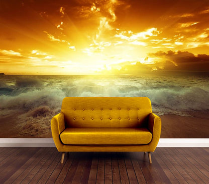 Wallpaper Murals Peel and Stick Removable Beach at Sunset High Quality