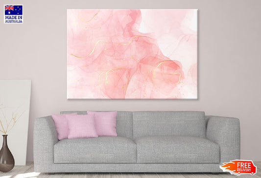 White Pink & Gold Lines Abstract Design Print 100% Australian Made