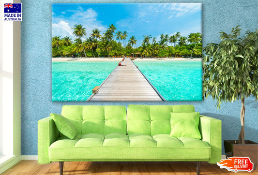 Stunning Beach & Wooden Pier Print 100% Australian Made