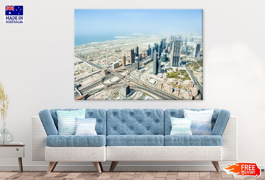 Dubai City Aerial View Photograph Print 100% Australian Made