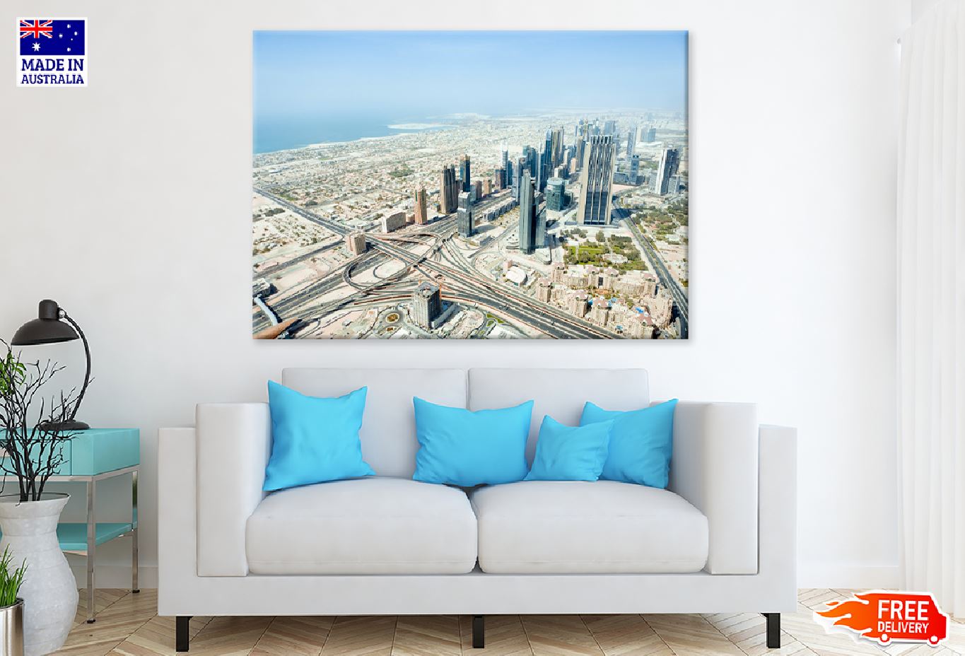 Dubai City Aerial View Photograph Print 100% Australian Made