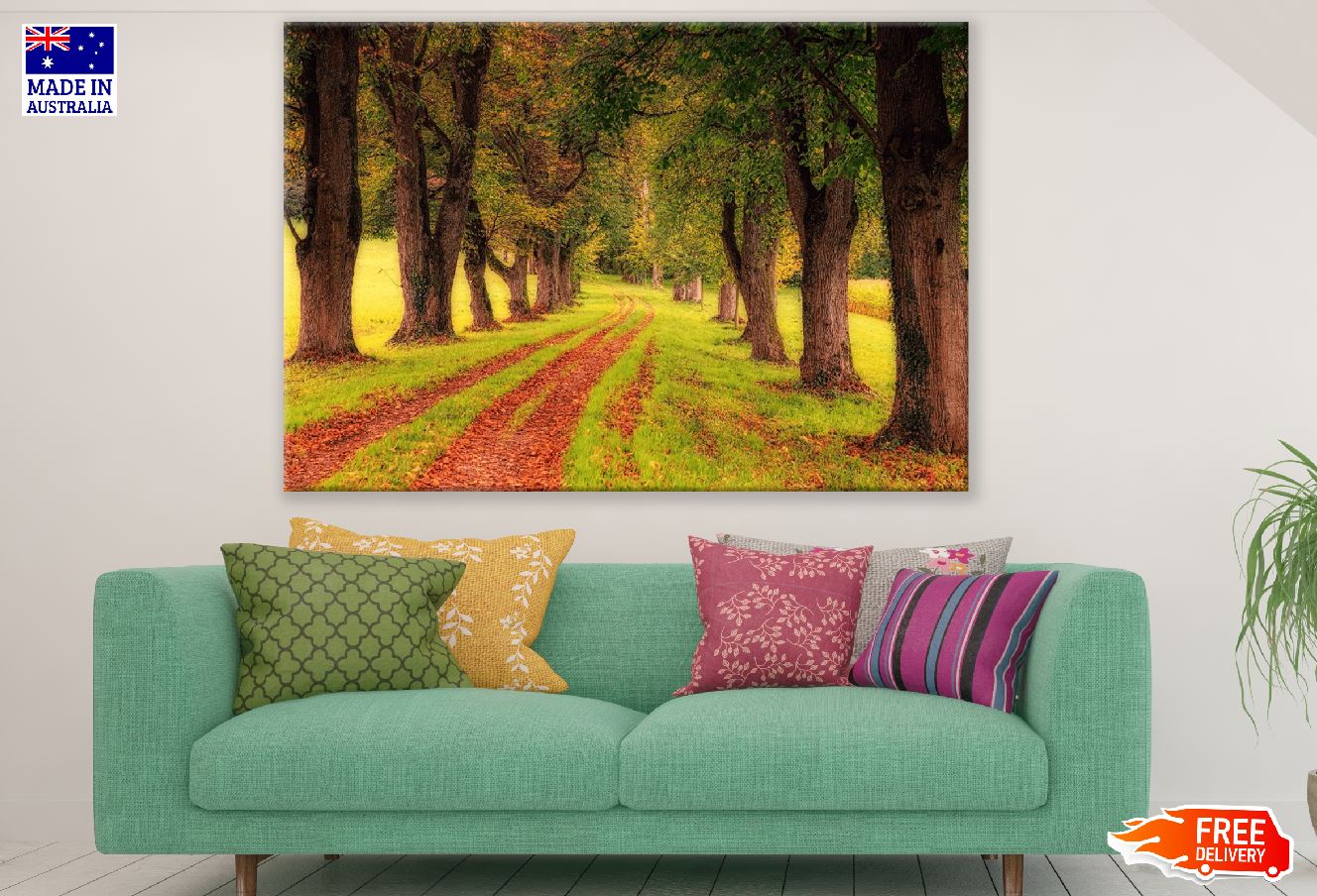 Tree Pathway Autumn Photograph Print 100% Australian Made