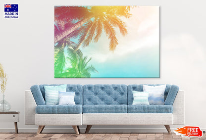 Palm Tree & Colorful Bokeh View Photograph Print 100% Australian Made