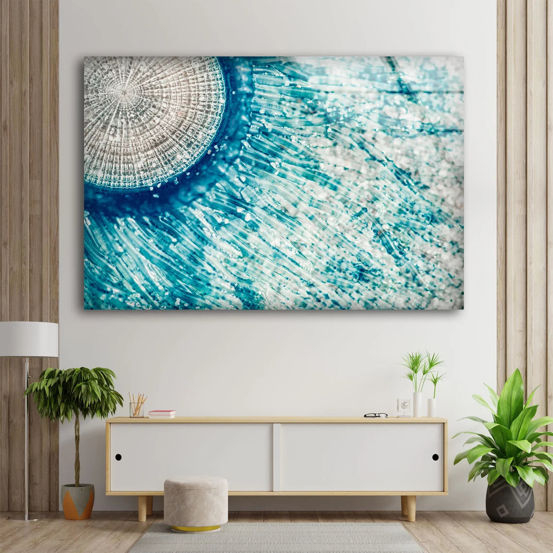 Blue & White Abstract Design Acrylic Glass Print Tempered Glass Wall Art 100% Made in Australia Ready to Hang