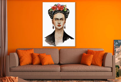 Woman Portrait Floral Headdress Painting Print 100% Australian Made