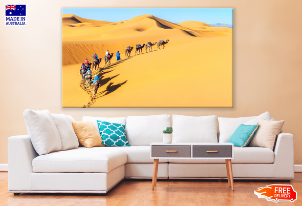 Camels & Riders Walking Across the Desert Print 100% Australian Made