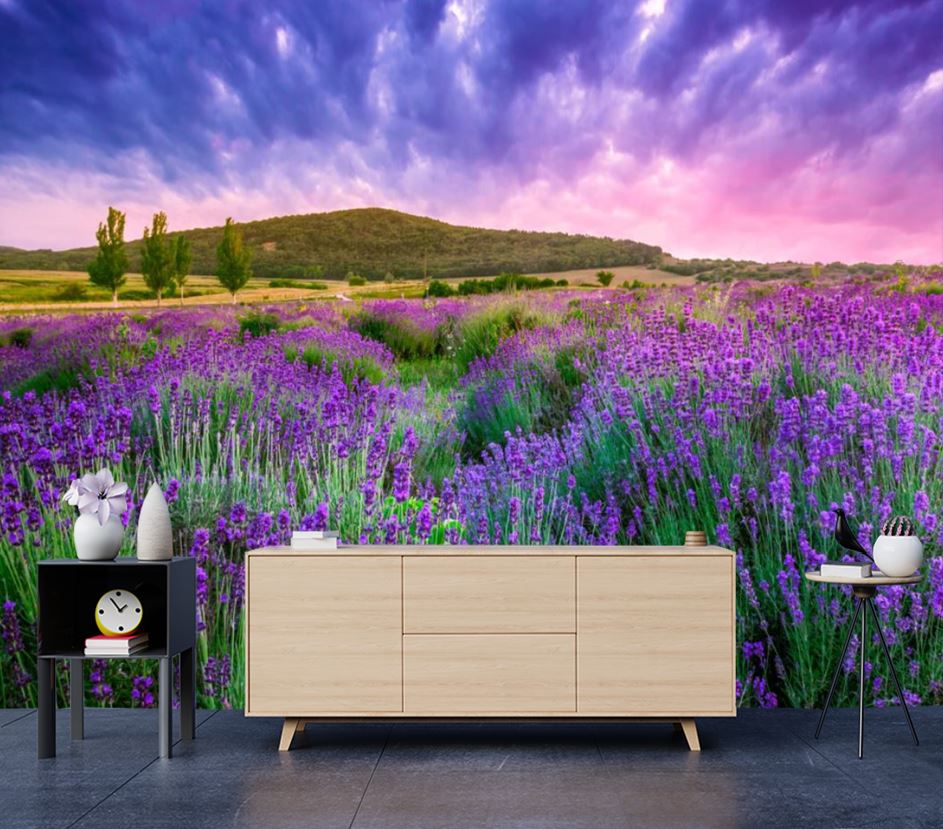 Wallpaper Murals Peel and Stick Removable Floral Field High Quality