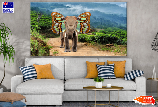 Elephant with Butterfly Ears Print 100% Australian Made