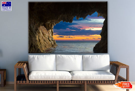 Beach Cave in Sunset Print 100% Australian Made