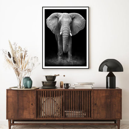 Elephant B&W Photograph Home Decor Premium Quality Poster Print Choose Your Sizes