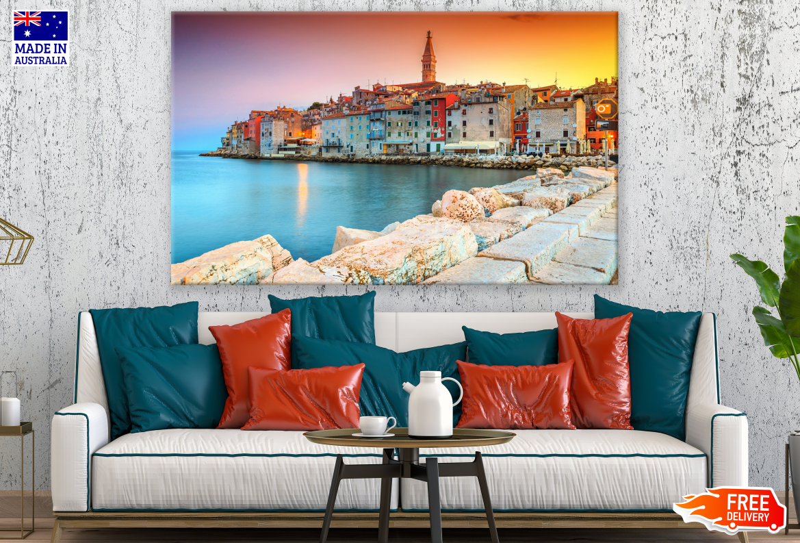 Croatia City View from Beach Photograph Print 100% Australian Made