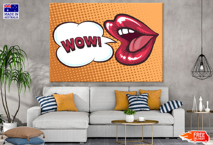 Wow Quote & Mouth Illustration Print 100% Australian Made