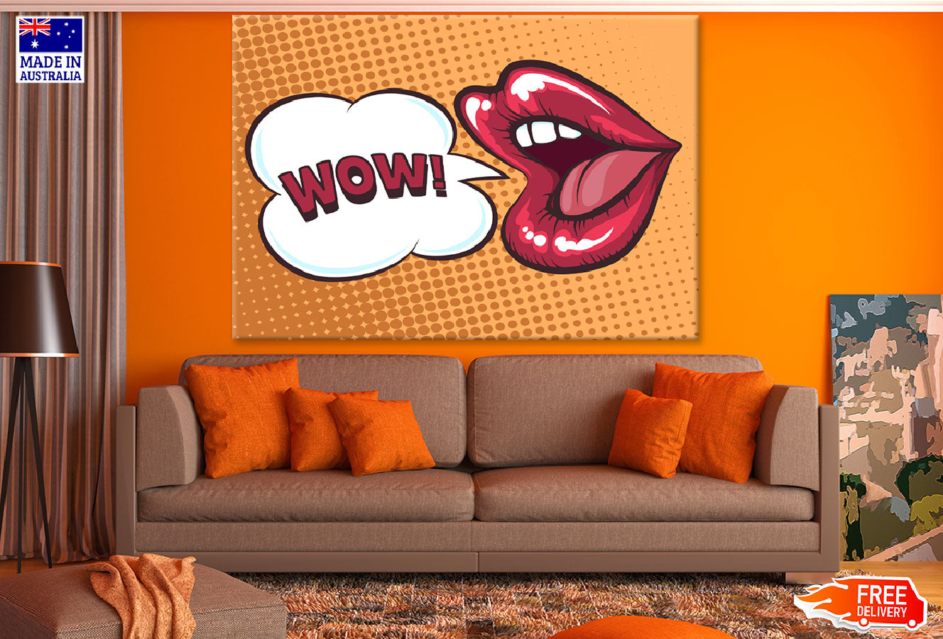 Wow Quote & Mouth Illustration Print 100% Australian Made