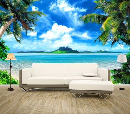 Wallpaper Murals Peel and Stick Removable Beach View High Quality