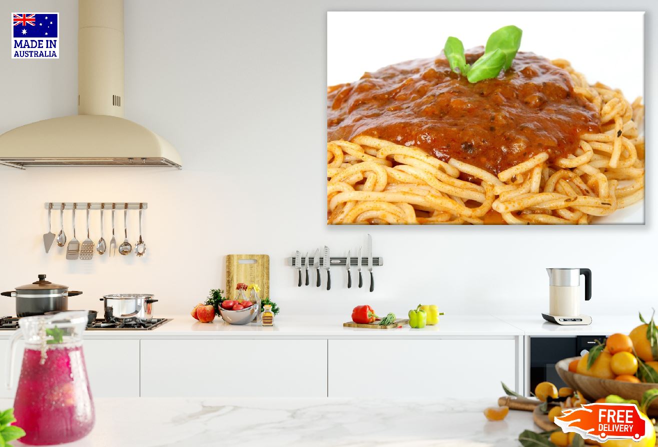 Pasta Spaghetti with Sauce Photograph Print 100% Australian Made