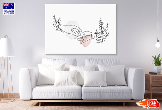 Floral Hands Line Art Design Print 100% Australian Made