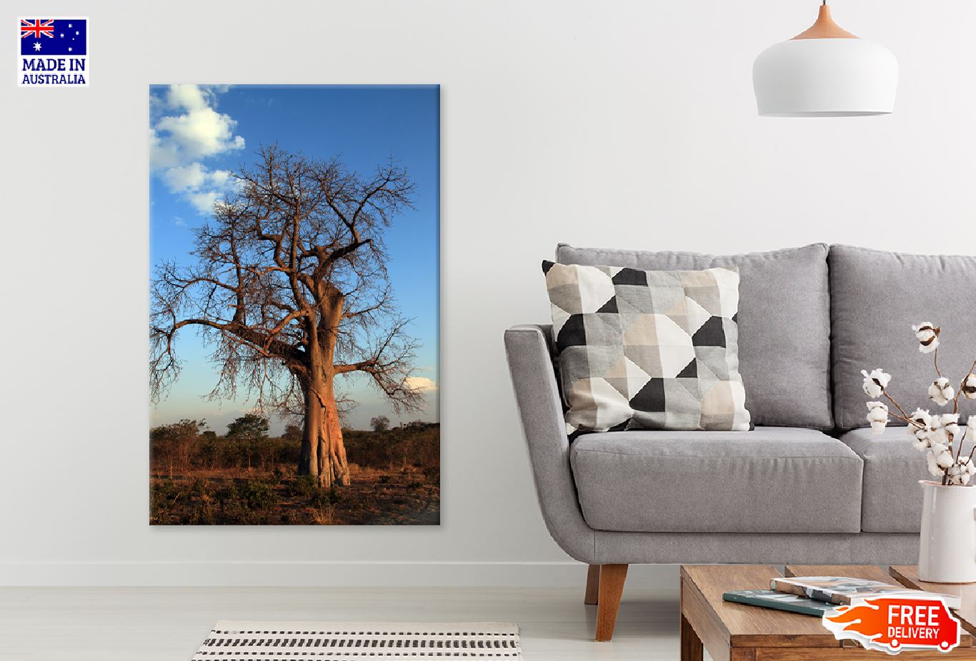 Baobab Tree & Blue Sky View Photograph Print 100% Australian Made