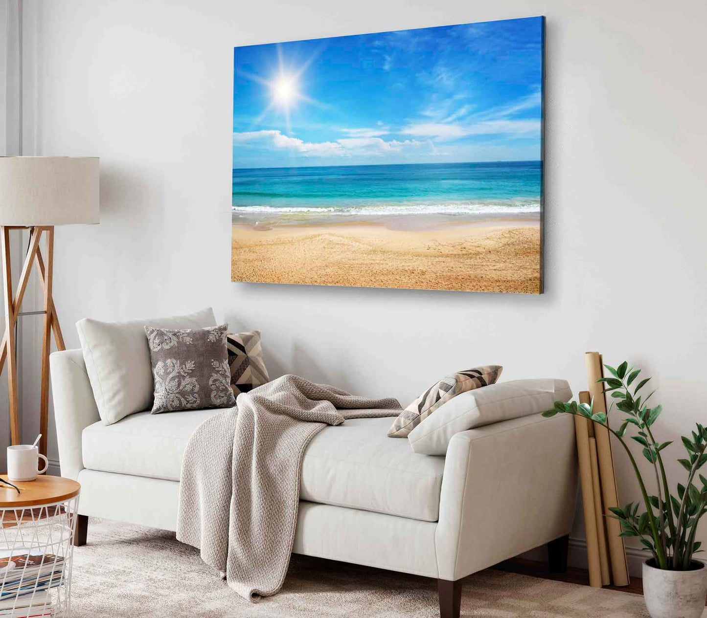 Bella Home Sand Beach & Sea View Landscape Print Canvas Ready to hang