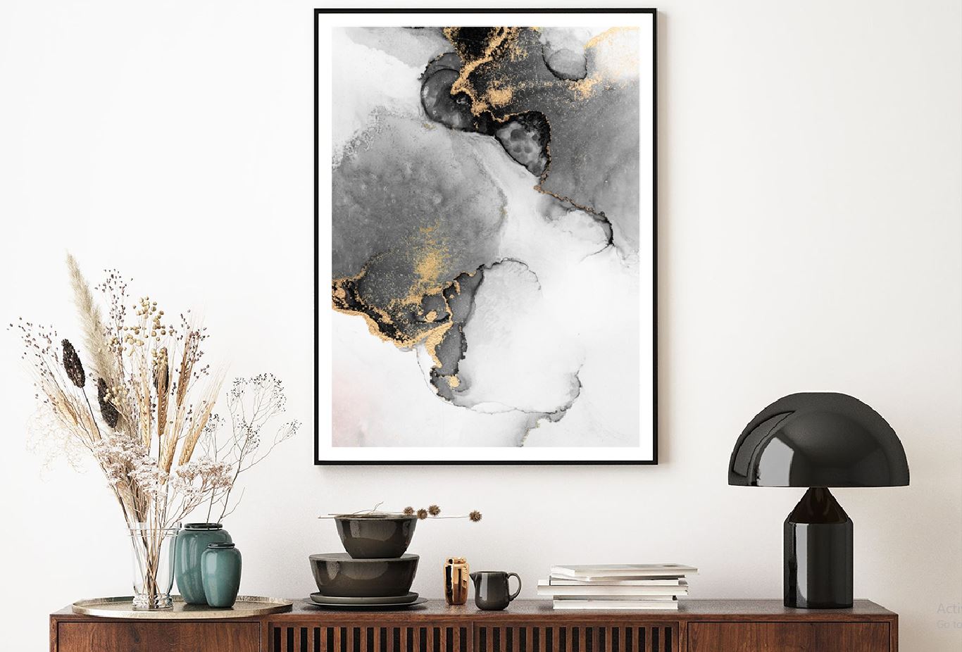 Black Gold Marble Abstract Design Home Decor Premium Quality Poster Print Choose Your Sizes