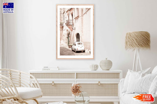 Vintage House & Car View Photograph Home Decor Premium Quality Poster Print Choose Your Sizes