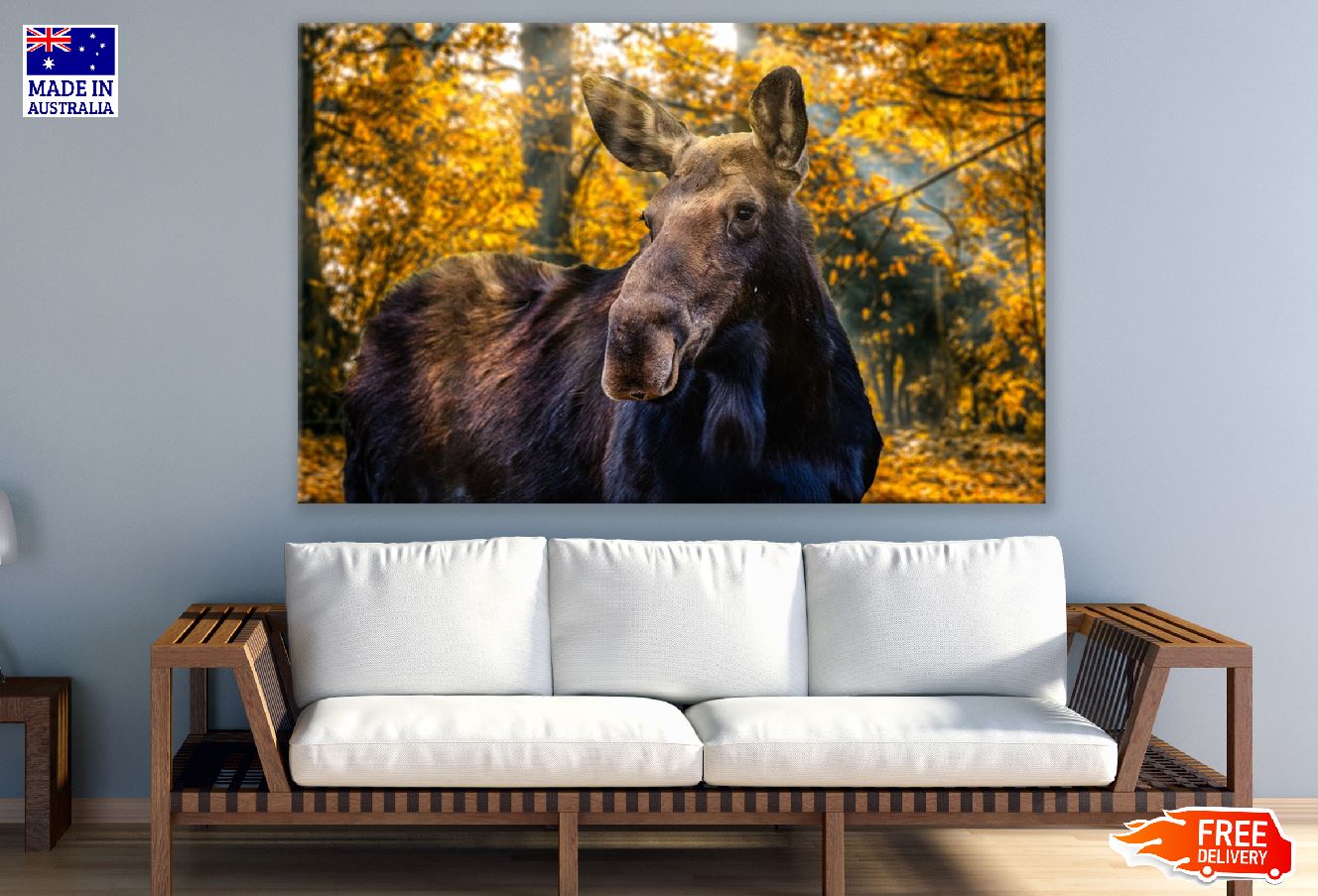 Moose in Forest Closeup Photograph Print 100% Australian Made