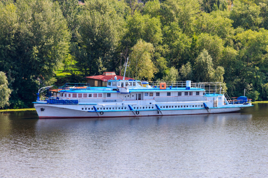 Industrial Ship on Dnieper River Photograph Print 100% Australian Made