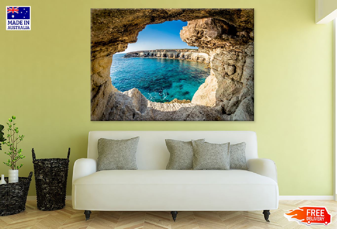 Sea Caves near Ayia Napa Cyprus Photograph Print 100% Australian Made