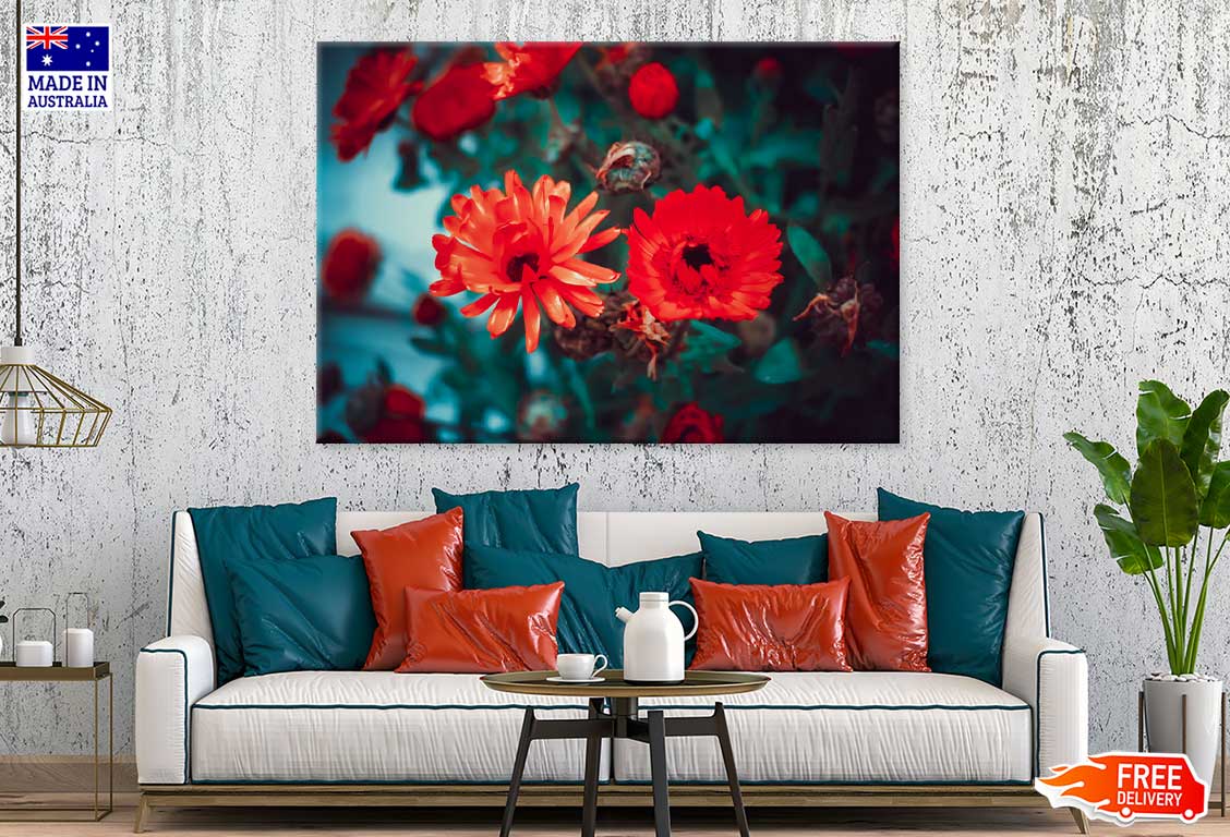 Orange Artificial Flowers View Photograph Print 100% Australian Made