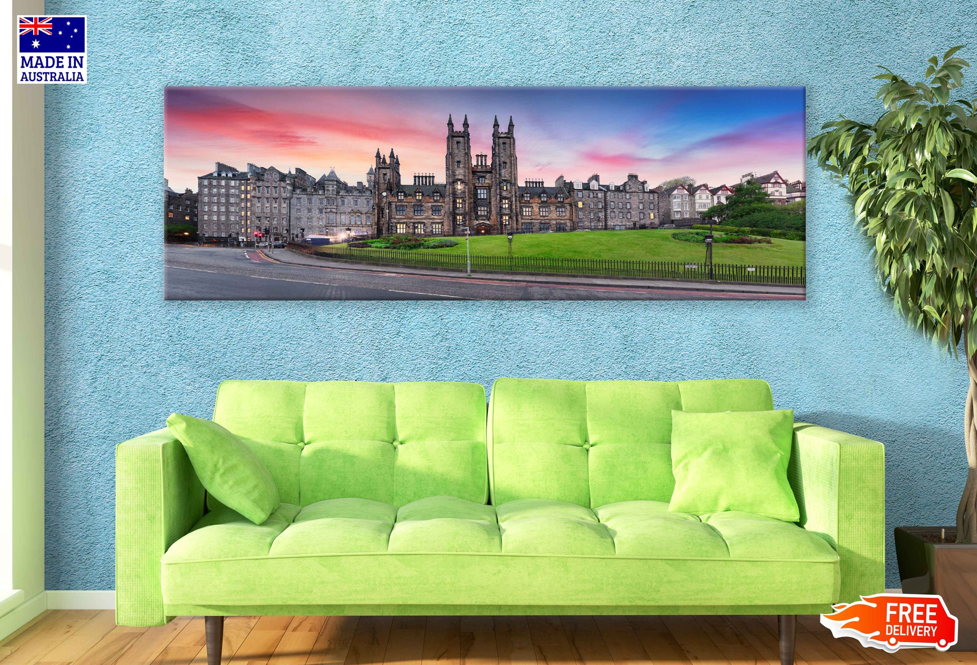 Panoramic Canvas Edinburgh University View Photograph High Quality 100% Australian Made Wall Canvas Print Ready to Hang