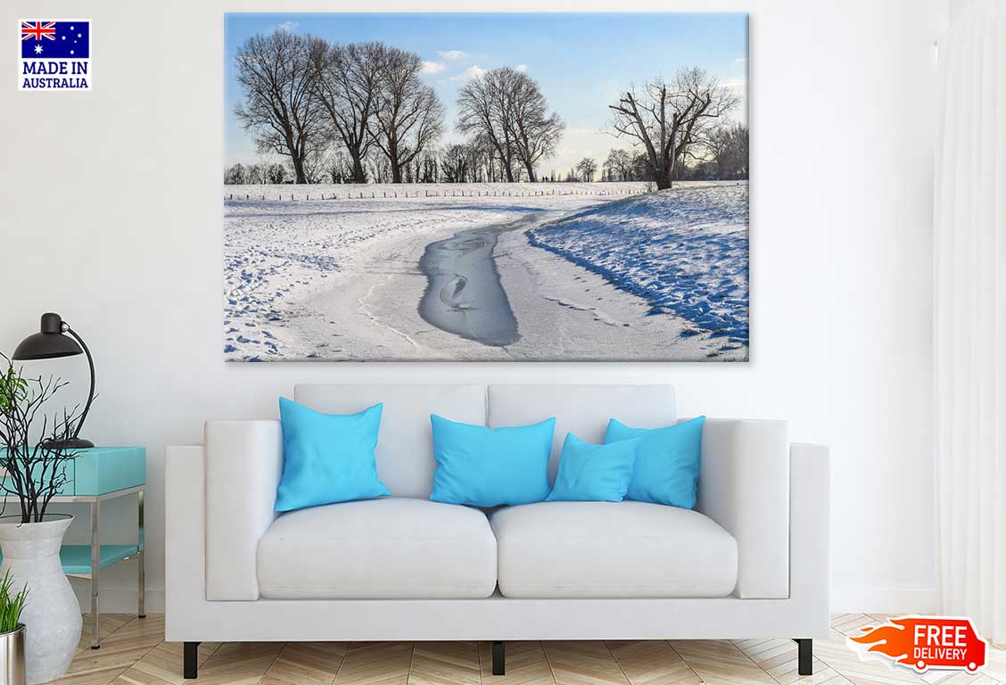 Trees & Snow Covered Ground Photograph Print 100% Australian Made