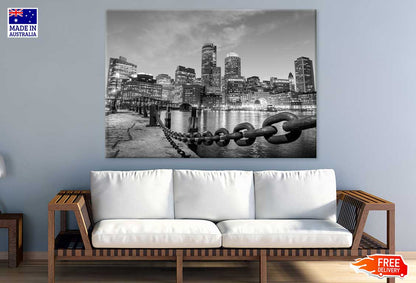 Fan Pier Park View B&W Photograph Print 100% Australian Made