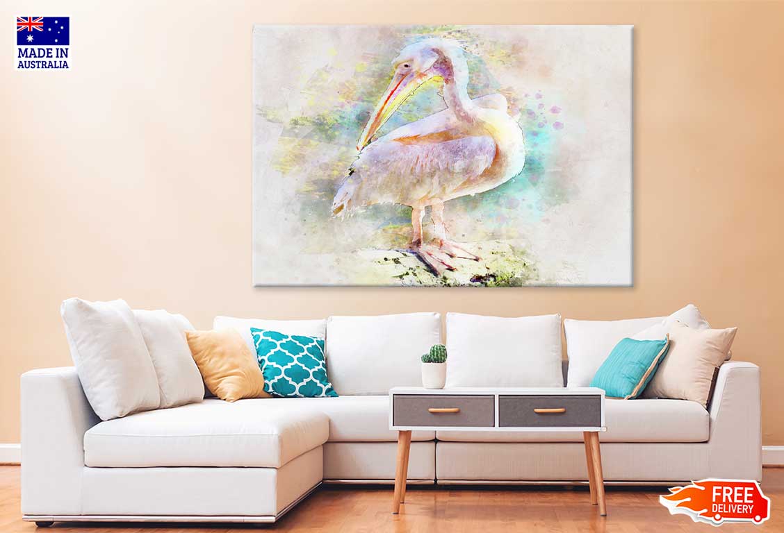 Pelican Bird Watercolor Painting Print 100% Australian Made