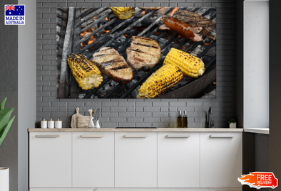 Grilled Meat With Corn Photograph Print 100% Australian Made