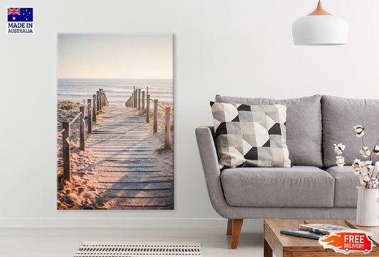 Wooden Path on Beach View Photograph Porto Print 100% Australian Made