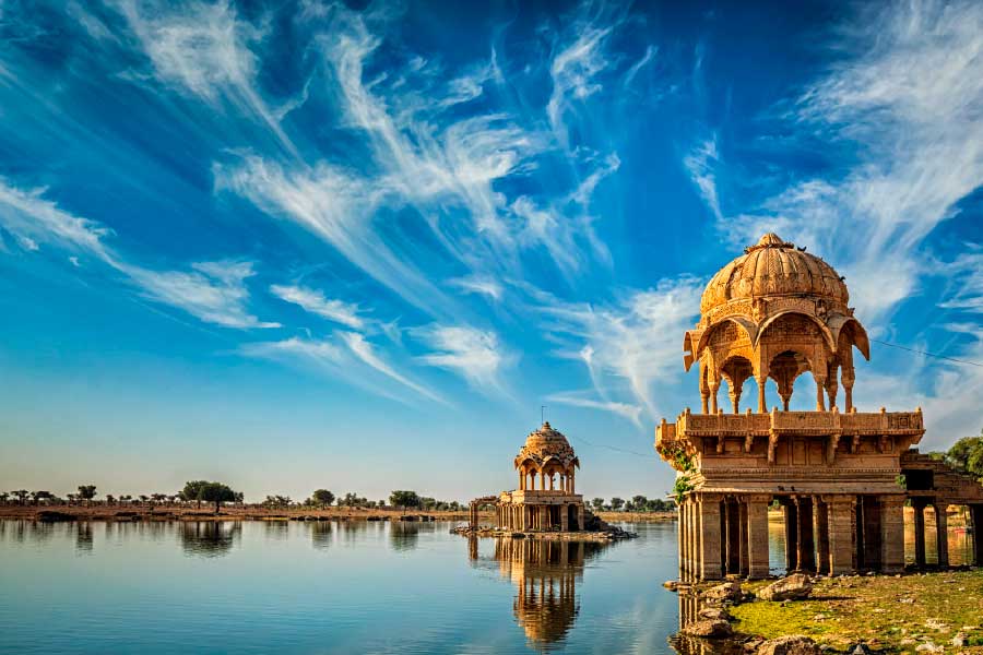 Bella Home Lake View in Rajasthan India Print Canvas Ready to hang