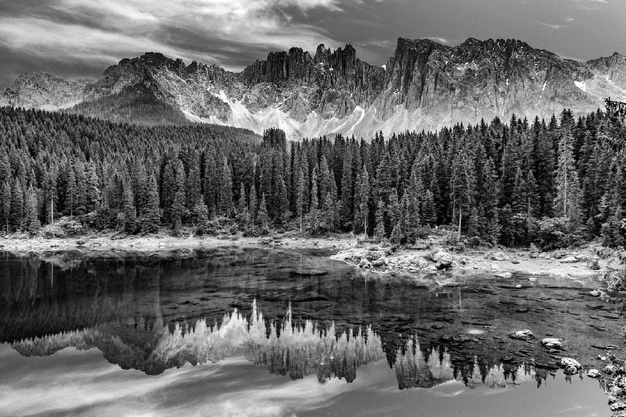 Dolomites Alps Mountain B&W View Photograph Print 100% Australian Made