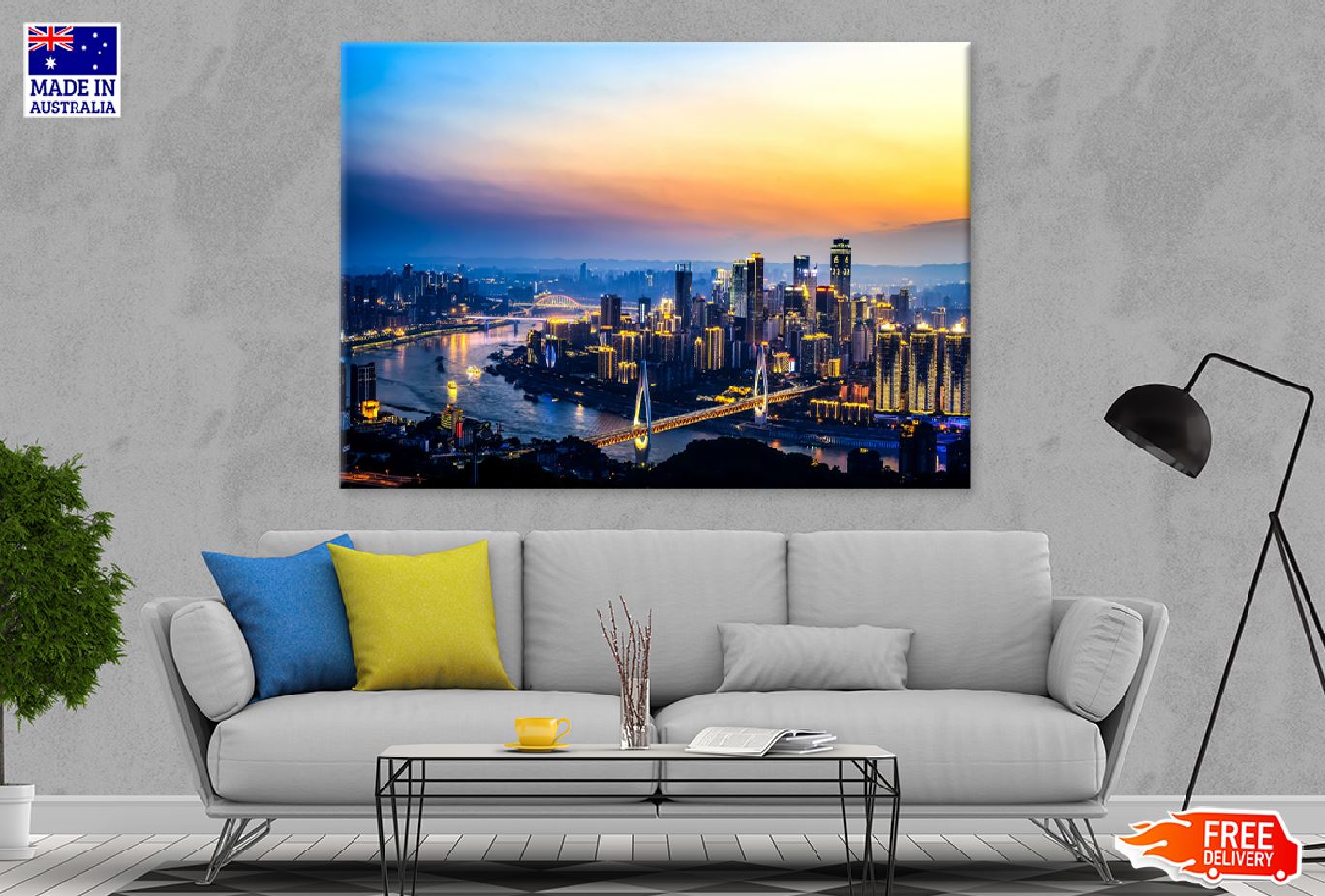 Chongqing City Night View Photograph China Print 100% Australian Made