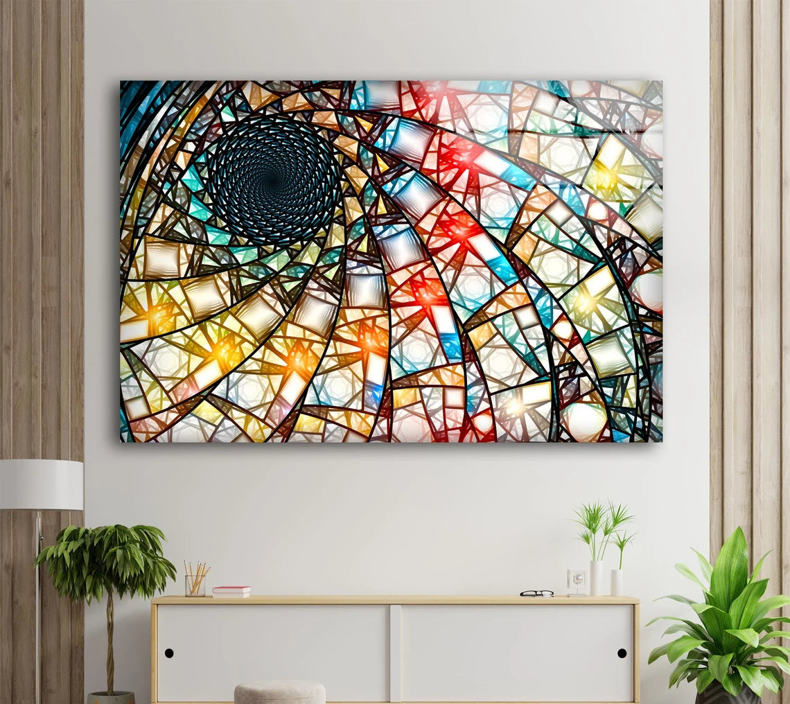 Colorful Fractal Design Acrylic Glass Print Tempered Glass Wall Art 100% Made in Australia Ready to Hang